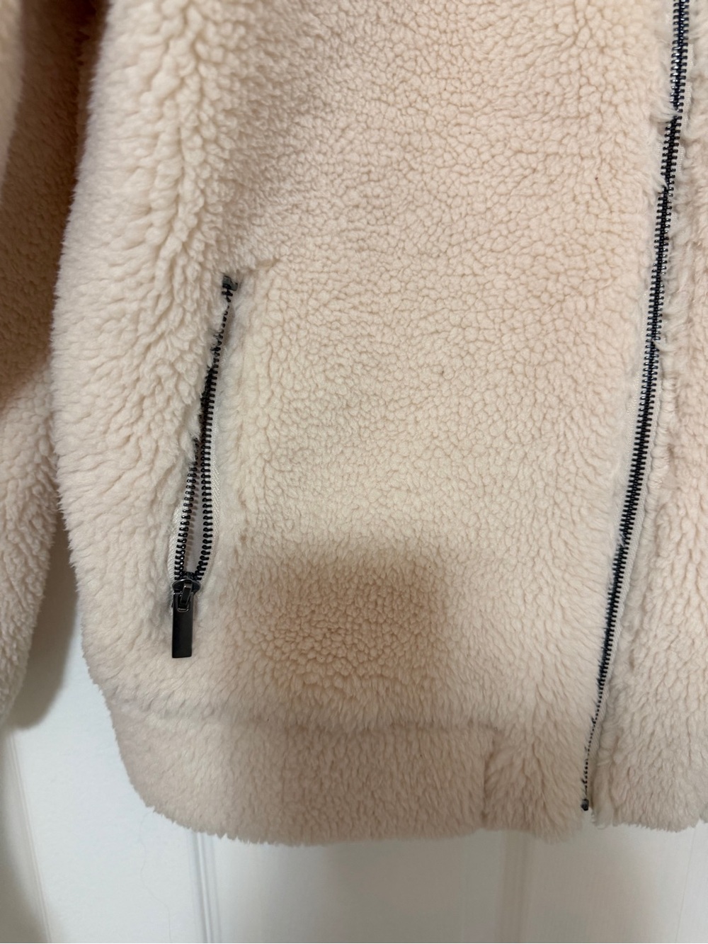 NWT Universal Thread Plush Sherpa Cream Zip Jacket - Size Large - Picture 3 of 5